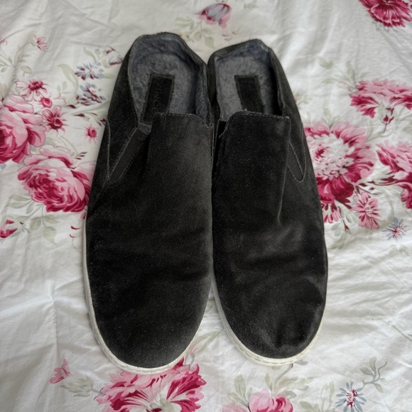 VINCE Verrell Black Suede Leather Slip On Mule Sneaker, Size US 7.5 - Picture 4 of 8